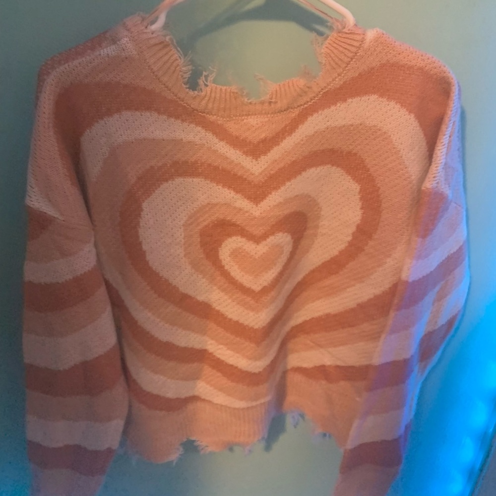 Pink heart sweater